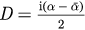 $D=\frac{\text{i}\left(\alpha -\bar{\alpha}\right)}{2}$