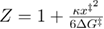 $Z=1+\frac{\kappa {{x}^{{\ddagger ^{2}}}}}{6\Delta {{G}^{{\ddagger}}}}$
