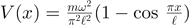 $V(x)=\frac{m{\omega }^{2}}{{\pi }^{2}{\ell }^{2}}(1-\mathrm{cos}\enspace \frac{\pi x}{\ell })$