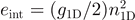 ${e}_{\text{int}}=({g}_{1\text{D}}/2){n}_{1\text{D}}^{2}$