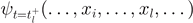 ${\psi }_{t={t}_{l}^{+}}(\dots ,{x}_{i},\dots ,{x}_{l},\dots \enspace )$