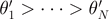${\theta }_{1}^{\prime } > \cdots > {\theta }_{N}^{\prime }$