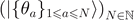 ${\left(\left\vert {\left\{{\theta }_{a}\right\}}_{1\leqslant a\leqslant N}\right\rangle \right)}_{N\in \mathbb{N}}$