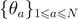 ${\left\{{\theta }_{a}\right\}}_{1\leqslant a\leqslant N}$