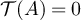 $\mathcal{T}(A) = 0$