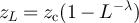 $z_L = z_{\mathrm{c}}(1- L^{-\lambda})$