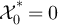 $\mathcal{X}^{\ast}_0 = 0$
