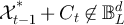 $\mathcal{X}^{\ast}_{t-1}+C_{t}\not\in\mathbb{B}_L^d$