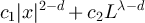 $c_1|x|^{2-d}+ c_2 L^{\lambda-d}$