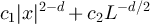 $c_1|x|^{2-d}+ c_2 L^{-d/2}$