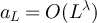 $a_L = O(L^\lambda)$