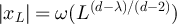 $|x_L| = \omega(L^{(d-\lambda)/(d-2)})$