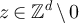 $z\in\mathbb{Z}^d\setminus0$