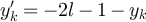 $y_k^{^{\prime}} = -2l-1-y_k$