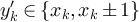 $y_k^{^{\prime}}\in\{x_k,x_k\pm 1\}$