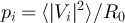 $p_i = \langle |{V_i}|^2 \rangle/R_0$