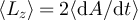 $\langle L_z \rangle = 2{\langle \mathrm{d}A/\mathrm{d}t \rangle}$