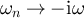 $\omega_n \rightarrow -\textrm{i} \omega$