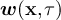 $\boldsymbol{w}(\textbf{x},\tau)$