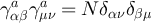 $\gamma^a_{\alpha\beta} \gamma^a_{\mu\nu} = N \delta_{\alpha\nu} \delta_{\beta\mu}$