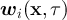 $\boldsymbol{w}_i(\textbf{x},\tau)$