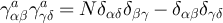 $\gamma^a_{\alpha\beta} \gamma^a_{\gamma \delta} = N \delta_{\alpha \delta} \delta_{\beta\gamma} - \delta_{\alpha\beta} \delta_{\gamma\delta}$