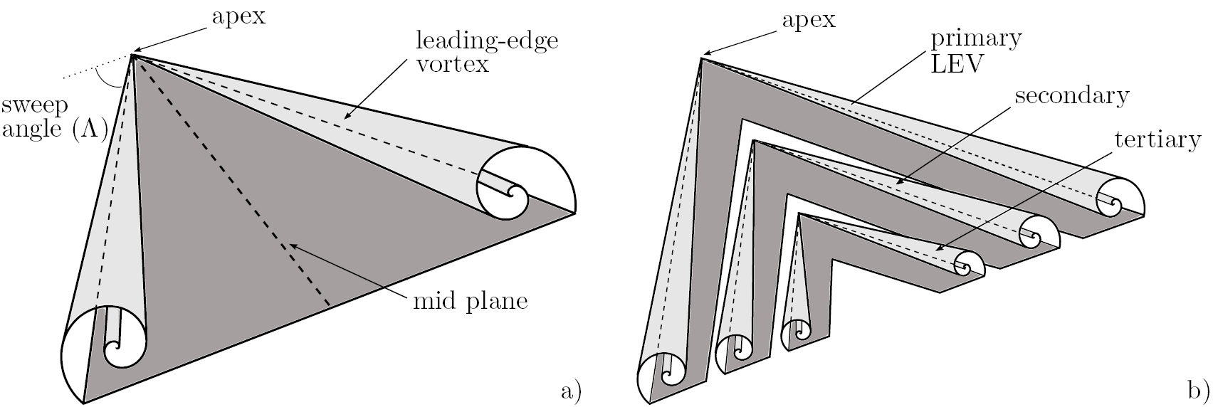 Example Deltawing Rib Structure On the high-lift characteristics of a bio-inspired, slotted delta wing ...