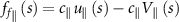 ${f_f}_\parallel \left( s \right) = {c_\parallel }{u_\parallel }\left( s \right) - {c_\parallel }{V_\parallel }\left( s \right)$
