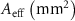 ${A_{{\text{eff}}}}\,\left( {{\text{m}}{{\text{m}}^2}} \right)$