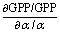 $\frac{{\partial \rm GPP/GPP}}{{\partial \alpha /\alpha }}$