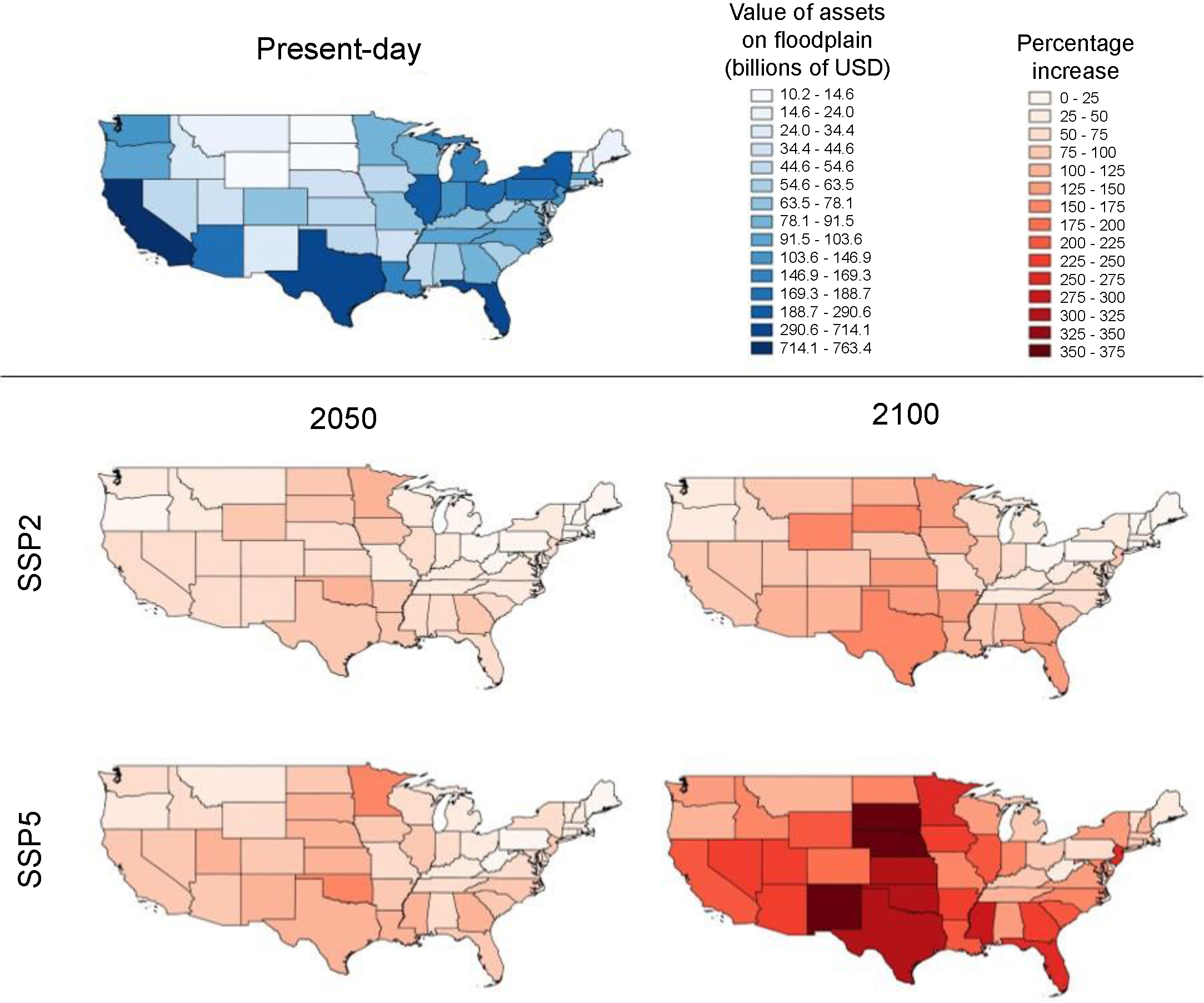 Estimates of present and future flood risk in the conterminous United ...