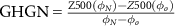 ${\text{GHGN = }}\frac{{{\text{Z500}}({\phi _N}) - Z500({\phi _o})}}{{{\phi _N} - {\phi _o}}}$