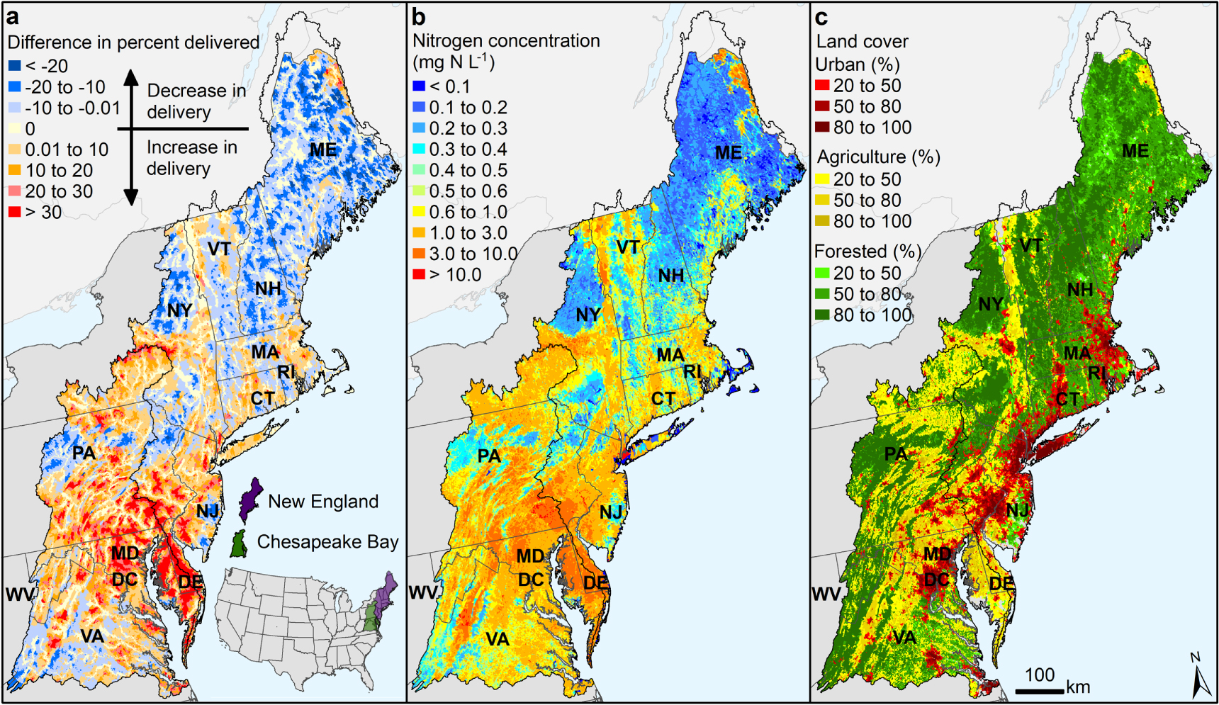 Low threshold for nitrogen concentration saturation in headwaters