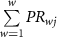 $\mathop \sum \limits_{w = 1}^w P{R_{wj}}$