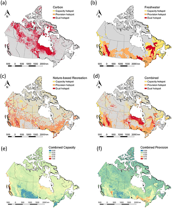 Identifying key ecosystem service providing areas to inform national