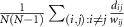 $\frac{1}{N(N-1)}\sum_{(i,j): i\neq j} \frac{d_{ij}}{w_{ij}}$