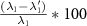 $\frac{(\lambda_{1}-\lambda_{1}^{^{\prime}})}{\lambda_{1}}*100$