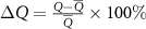 $\Delta Q = \frac{{Q - {\overline Q}}}{{{\overline Q}}} \times 100\% $