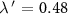 $\lambda {^{\,^{\prime}}}\, = \,0.48$