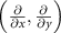 $\left(\frac{\partial }{\partial x},\frac{\partial}{\partial y}\right)$
