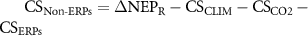 ${\text{C}}{{\text{S}}_{{\text{Non-ERPs}}}} = {{\Delta {\text{NE}}}}{{\text{P}}_{\text{R}}} - {\text{C}}{{\text{S}}_{{\text{CLIM}}}} - {\text{C}}{{\text{S}}_{{\text{CO2}}}} - {\text{C}}{{\text{S}}_{{\text{ERPs}}}}$