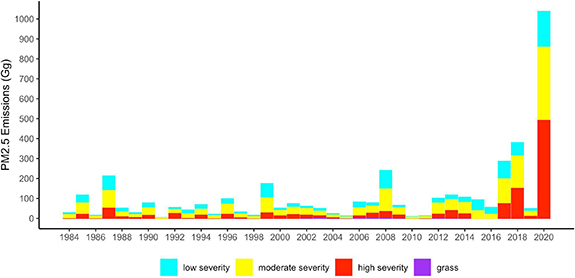 Spatial and temporal patterns of wildfire burn severity and biomass ...