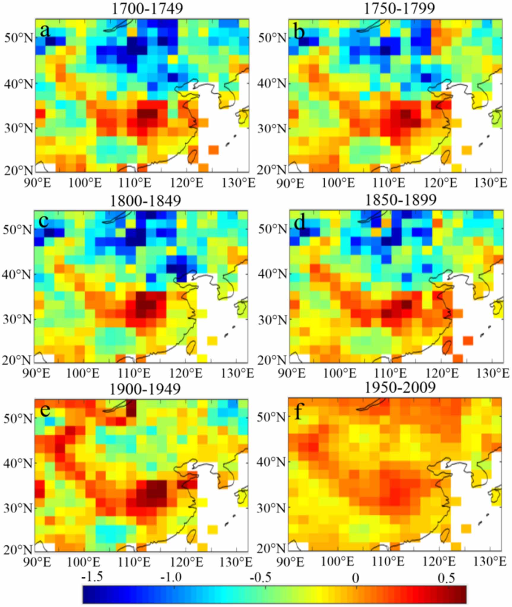 Tree rings reveal changes in the temperature pattern in eastern China ...