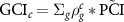 $\textrm {GCI}_c = \Sigma_g \rho_g^c*\tilde{\textrm {PCI}}$