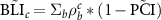 $\tilde{\textrm {BLI}_c} = \Sigma_b \rho_b^c*(1 - \tilde{\textrm {PCI}})$