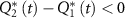 $Q_2^*\left( t \right) - Q_1^*\left( t \right) < 0$