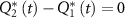 $Q_2^*\left( t \right) - Q_1^*\left( t \right) = 0$