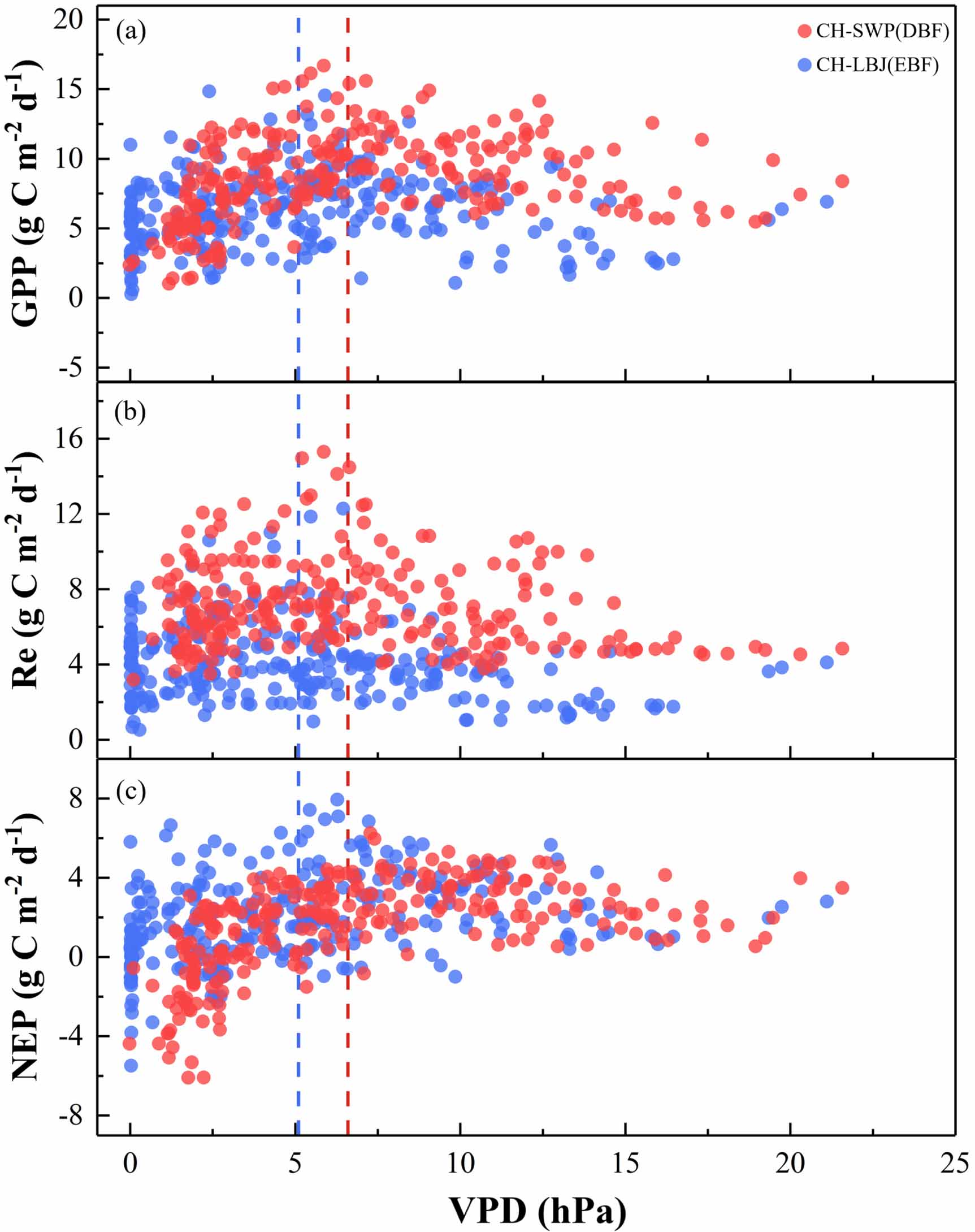 Divergent responses of subtropical evergreen and deciduous