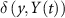 $\delta \left( {y,Y\left( t \right)} \right)$