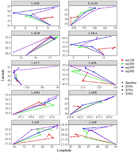 Predicted suitable habitat distribution of major Larix species in the ...